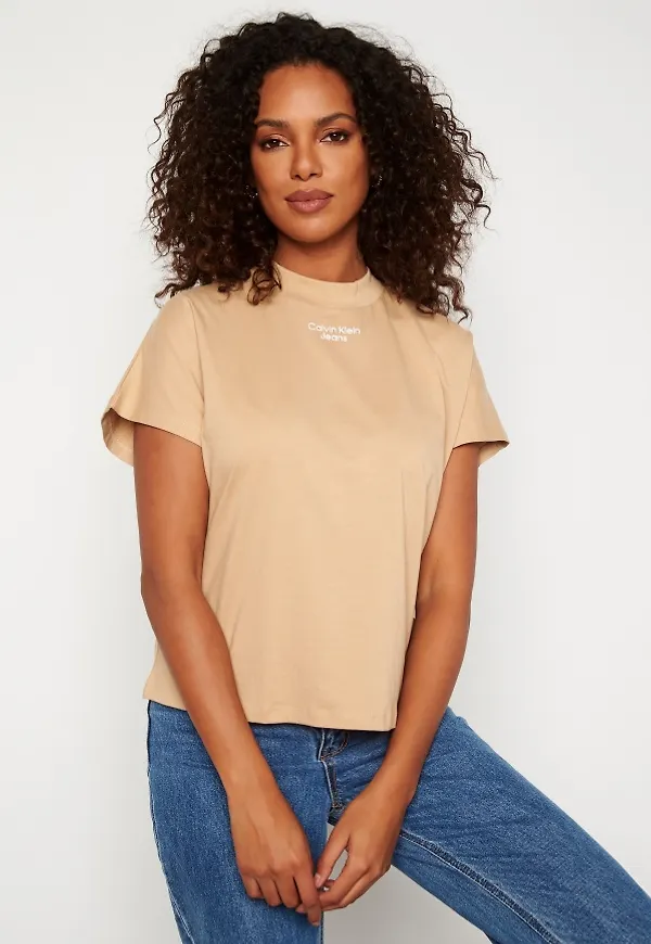Calvin Klein Jeans Stacked Logo Loose Tee AB0 Tawny Sand XS
