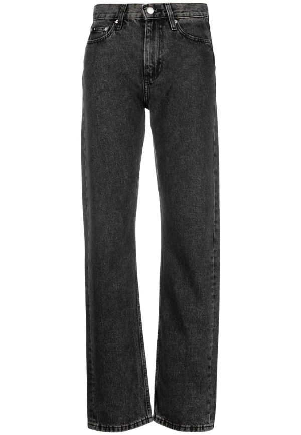 Calvin Klein Jeans straight-jeans med hög midja - Grå