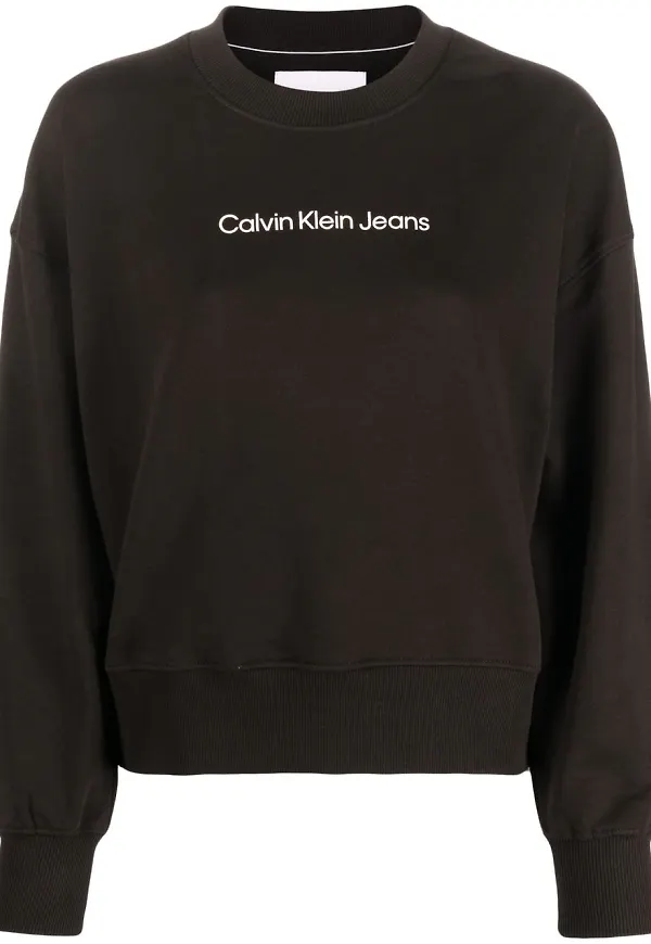 Calvin Klein Jeans sweatshirt med logotyp - Svart