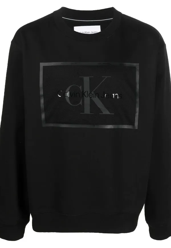 Calvin Klein Jeans sweatshirt med logotyp - Svart