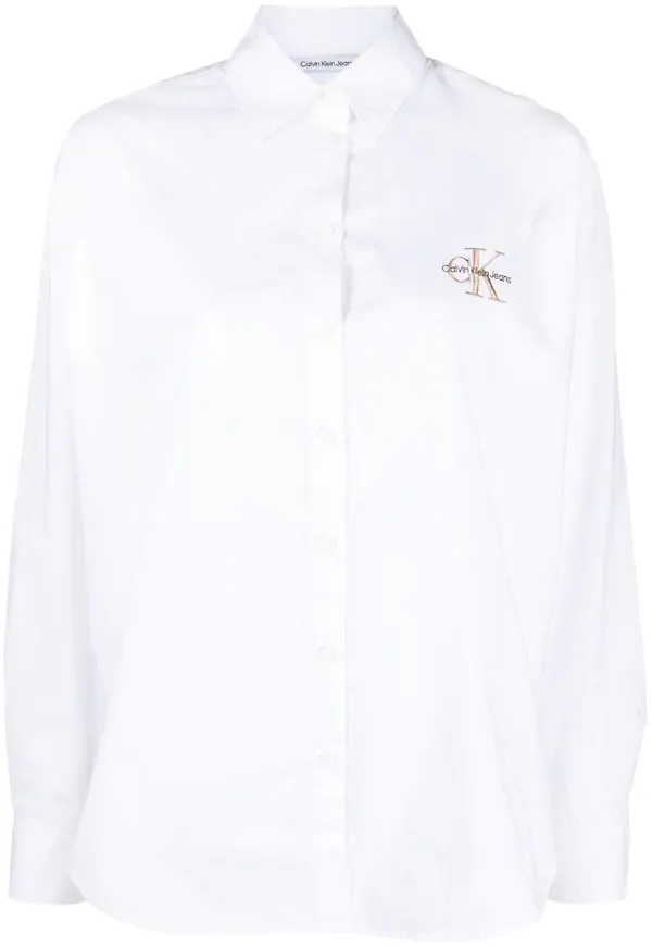 Calvin Klein Jeans sweatshirt med logotyp - Vit