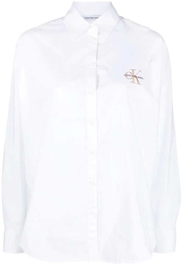Calvin Klein Jeans sweatshirt med logotyp - Vit