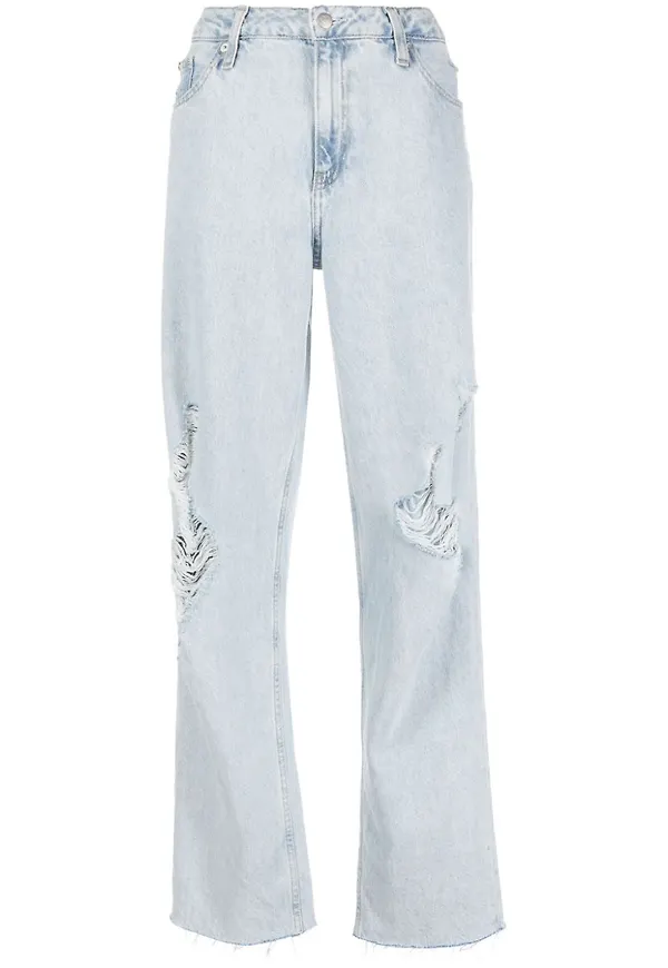 Calvin Klein Jeans wide leg-jeans med slitning - Blå