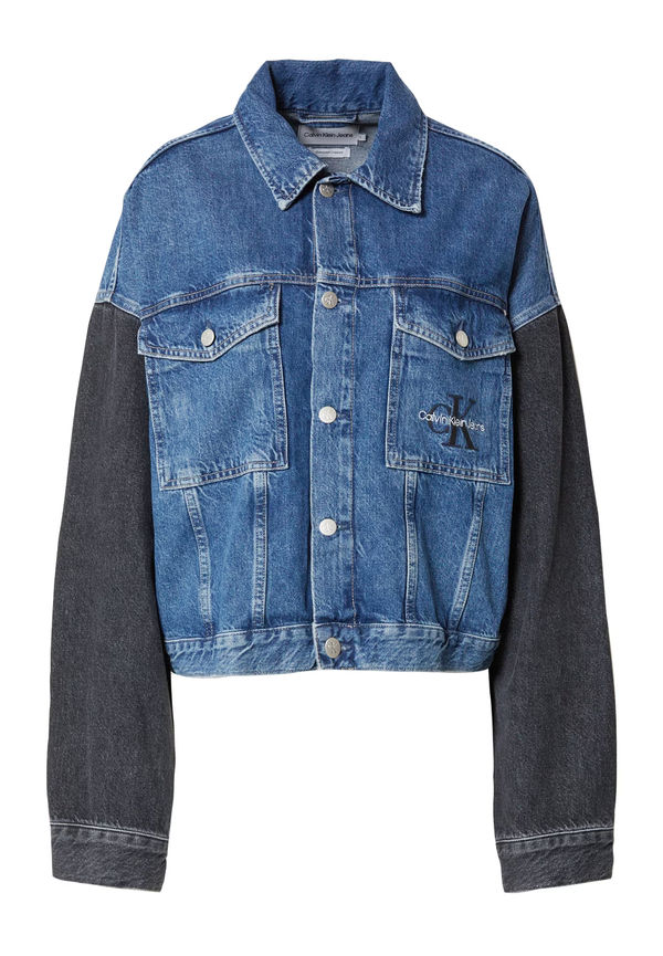 Calvin Klein Jeans Övergångsjacka blå denim / mörkblå / svart denim / vit