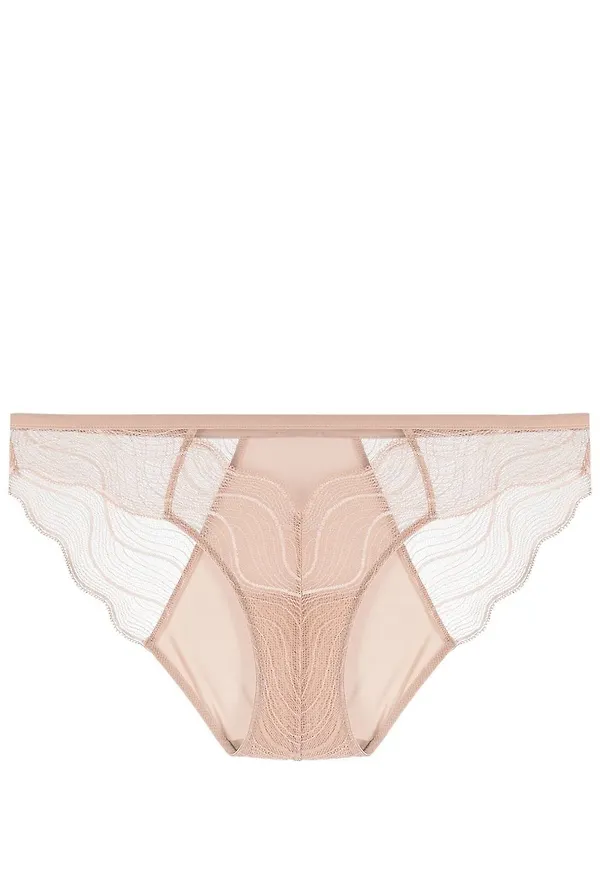 Calvin Klein lace-panel bikini brief - Brun