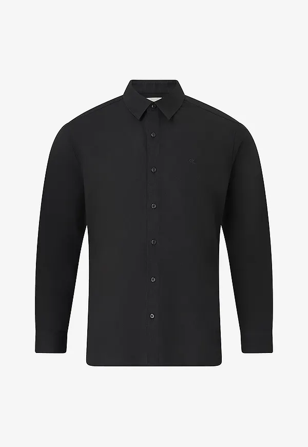 Calvin Klein - Linneskjorta LS Solid Linen Classic Shirt - Svart