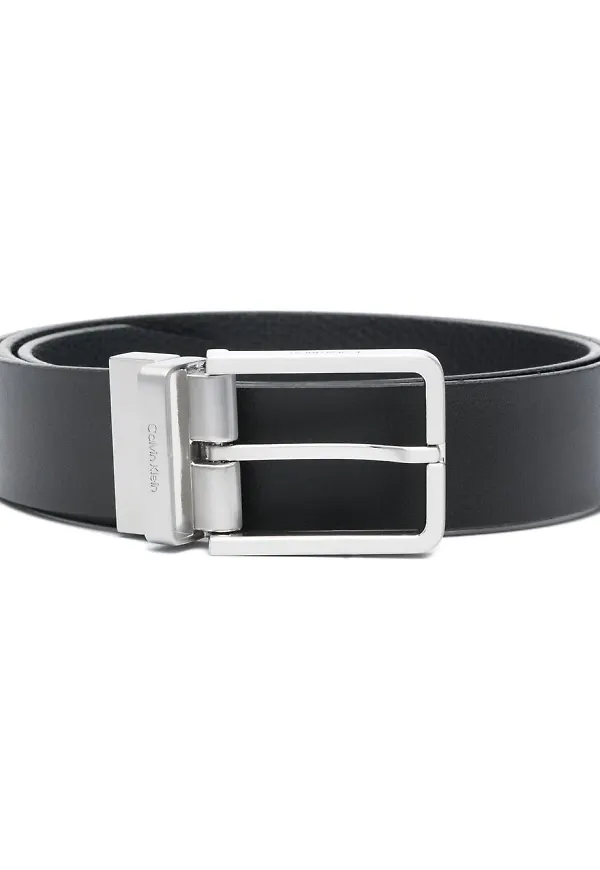 Calvin Klein läderbälte med spänne - Svart