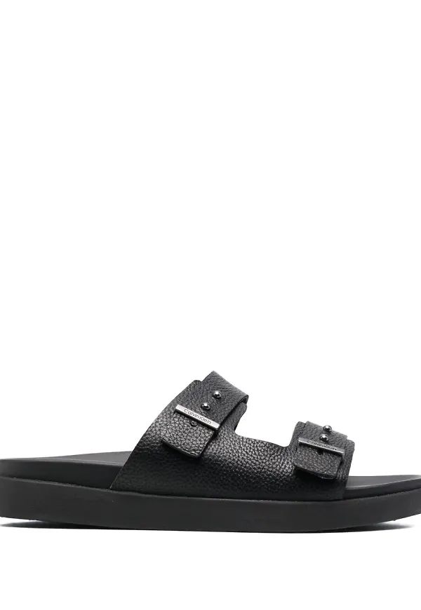 Calvin Klein lädersandaler med spänne - Blå