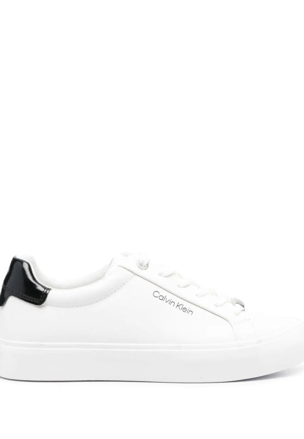 Calvin Klein låga lädersneakers - Vit