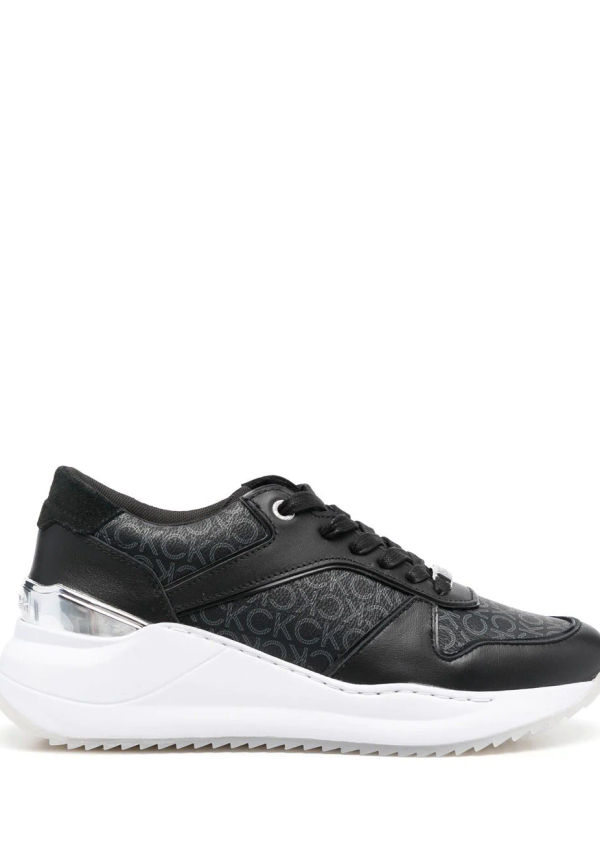 Calvin Klein låga sneakers med panel - Svart