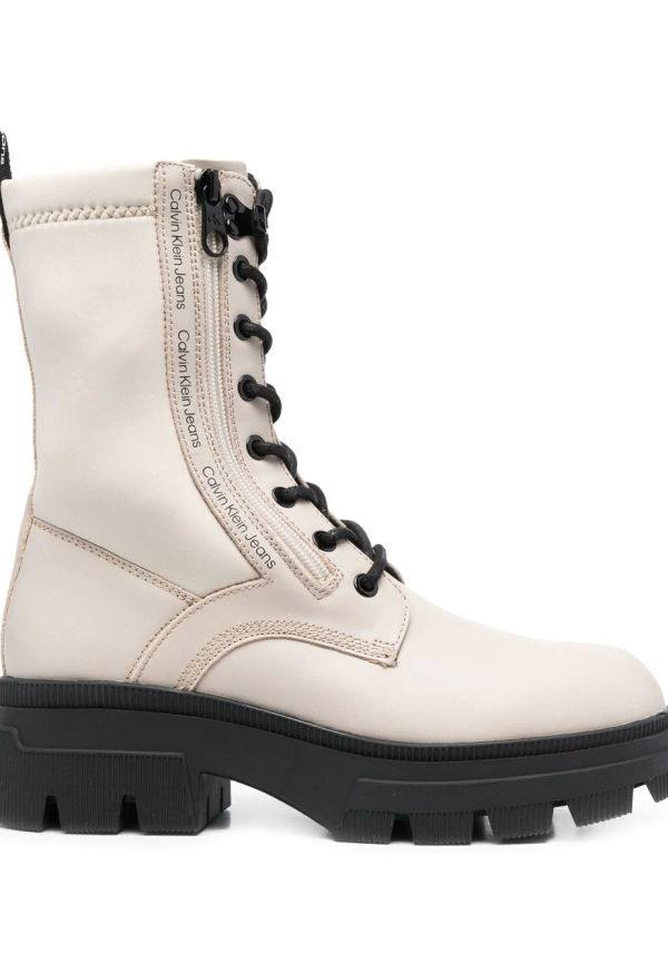 Calvin Klein militärkängor med snörning - Neutral