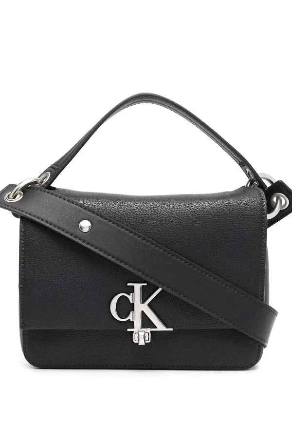 Calvin Klein Minimalgram axelremsväska - Svart