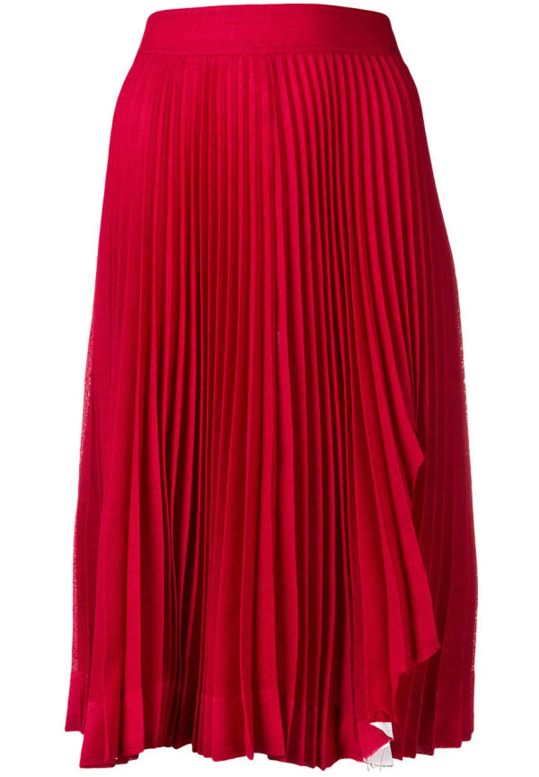 Calvin Klein plisserad midikjol - Röd