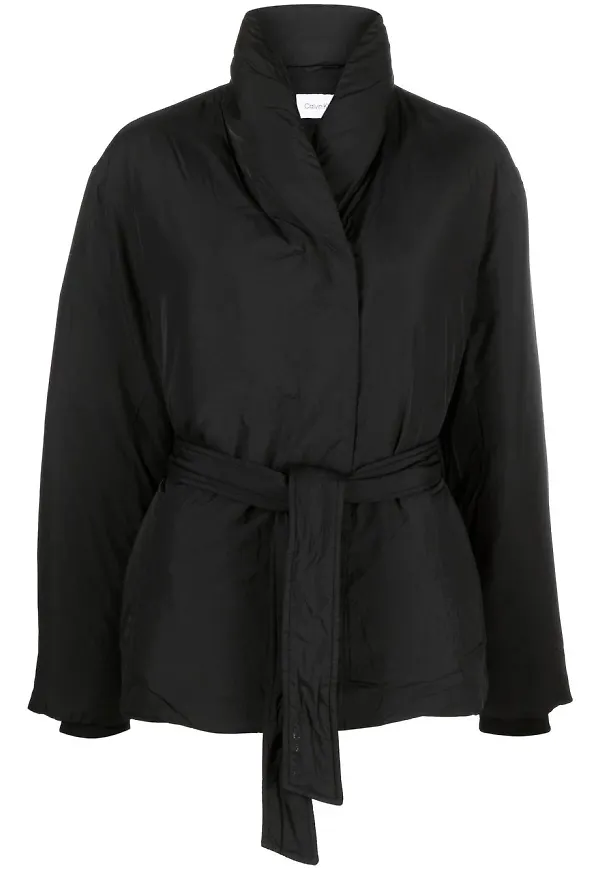 Calvin Klein puffjacka i omlottmodell - Svart