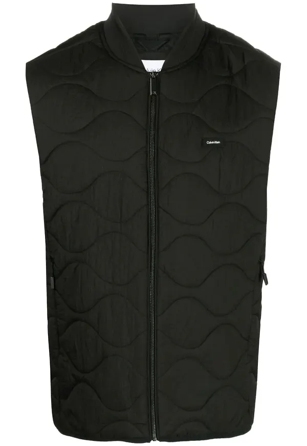Calvin Klein quilted zip-up vest - Svart