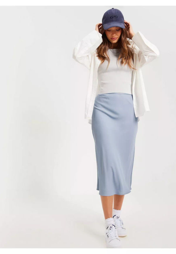 Calvin Klein Recycled Cdc Bias Cut Midi Skirt Midikjolar Blue