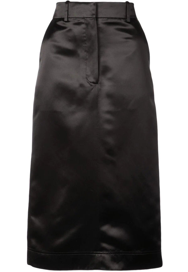 Calvin Klein satin tailored skirt - Svart