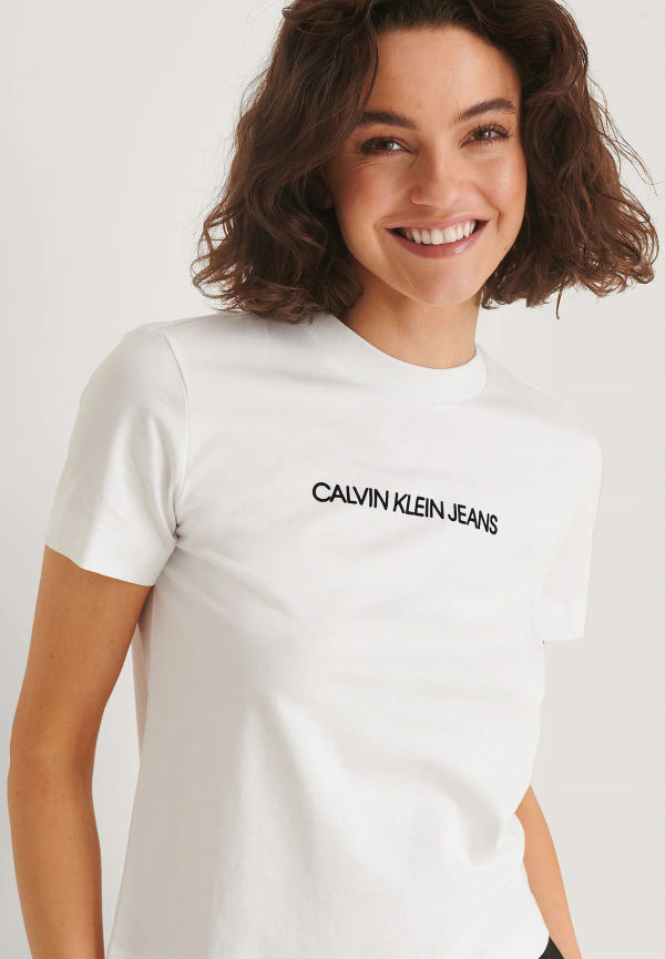 Calvin Klein Shrunken Institutional Tee - White
