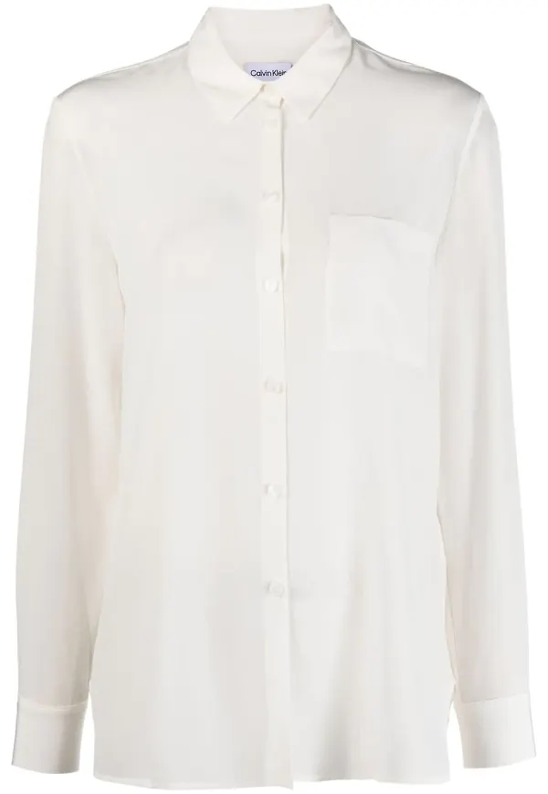 Calvin Klein sidenskjorta - Neutral