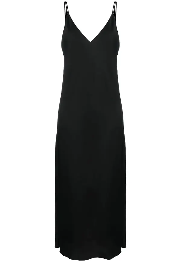 Calvin Klein slipklänning i satin - Svart