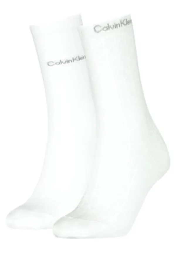 Calvin Klein Strumpor 2P Women Pattern Wool Socks Vit One Size Dam
