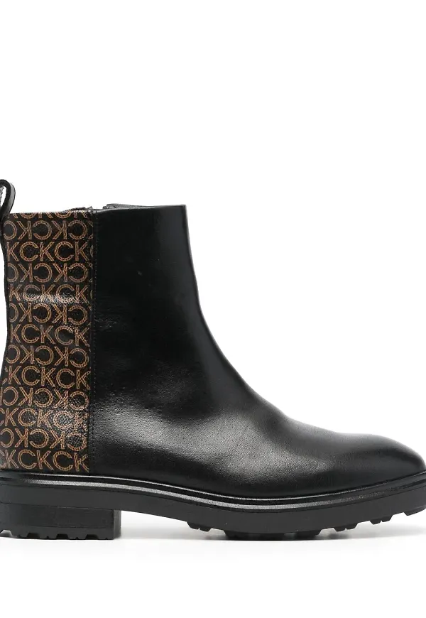 Calvin Klein stövletter med monogram - Svart