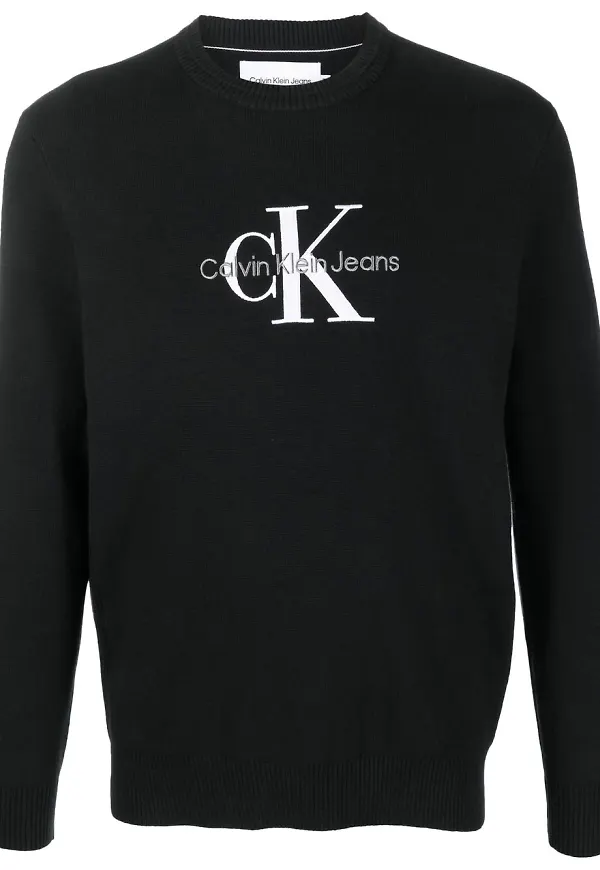 Calvin Klein sweatshirt med logotypdetalj - Svart
