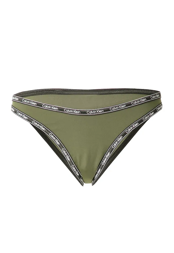 Calvin Klein Swimwear Bikiniunderdel khaki / svart / vit