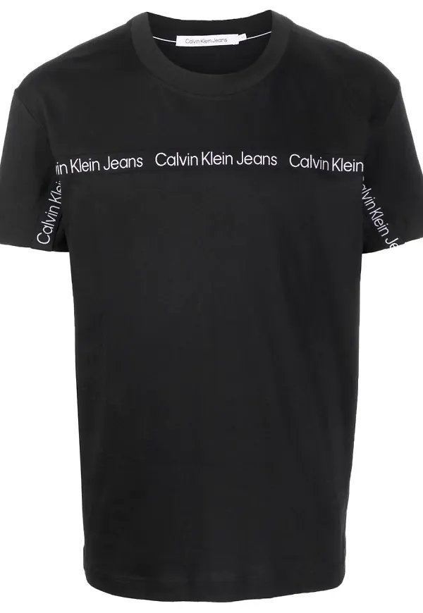 Calvin Klein t-shirt med logotypkant - Svart