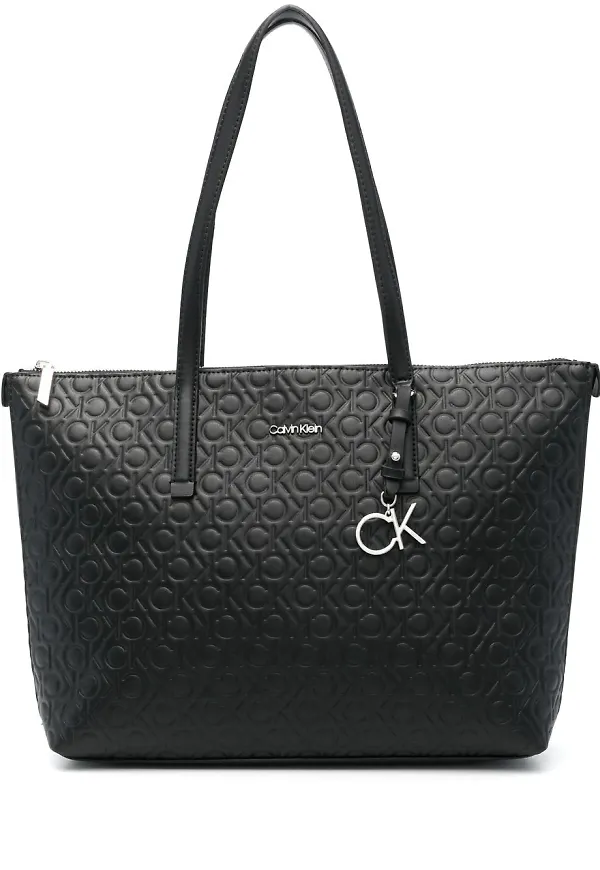 Calvin Klein totebag med monogram - Svart