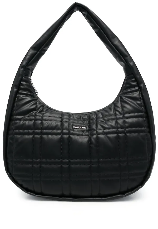 Calvin Klein Touch quiltad hobo-väska - Svart
