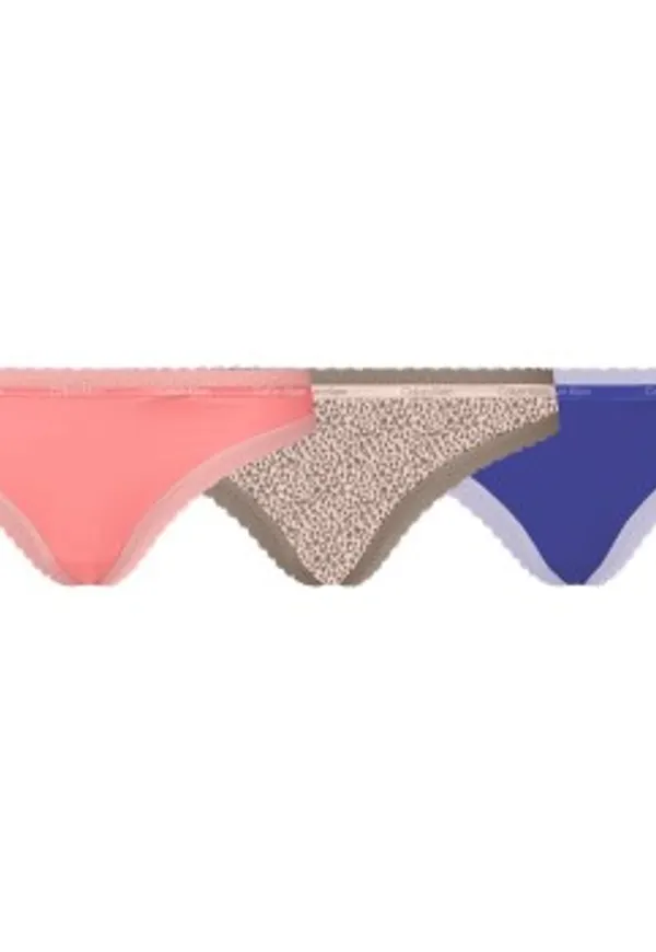 Calvin Klein Trosor 6P Bottoms Up Refresh Thongs Blå/Rosa nylon X-Large Dam