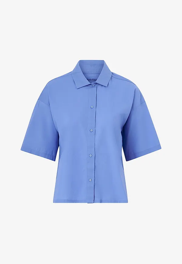 Calvin Klein Underwear - Pyjamasskjorta S/S Button Down - Blå