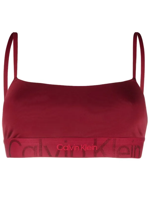 Calvin Klein unlined logo-underband bralette - Röd