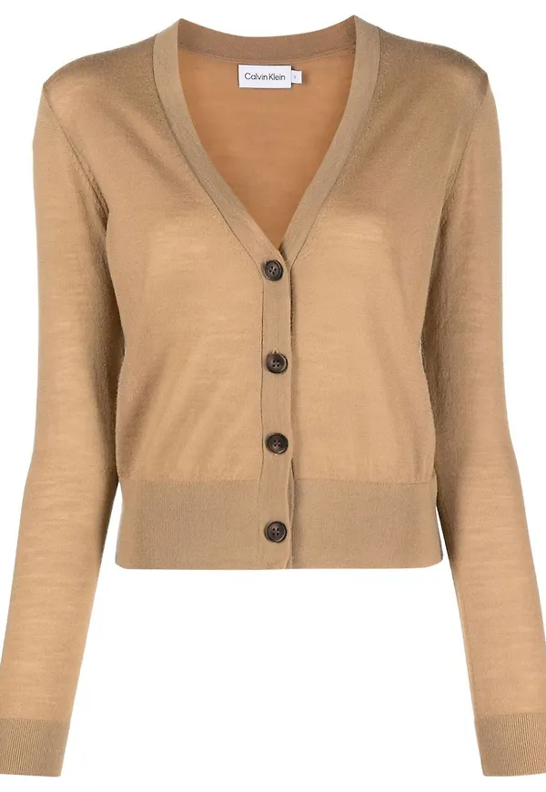 Calvin Klein v-ringad kofta - Brun