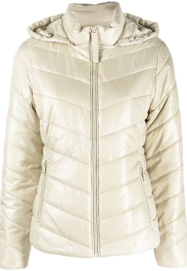 Calvin Klein vadderad jacka med huva - Neutral