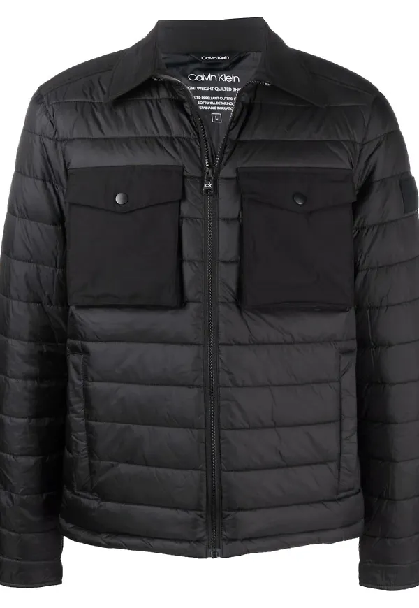 Calvin Klein vadderad skjortjacka - Svart