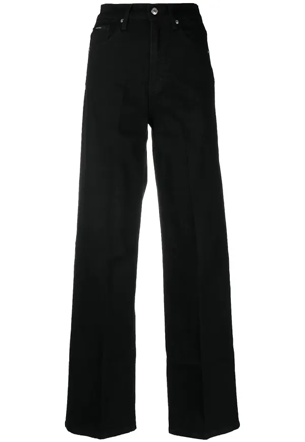 Calvin Klein wide leg-jeans - Svart