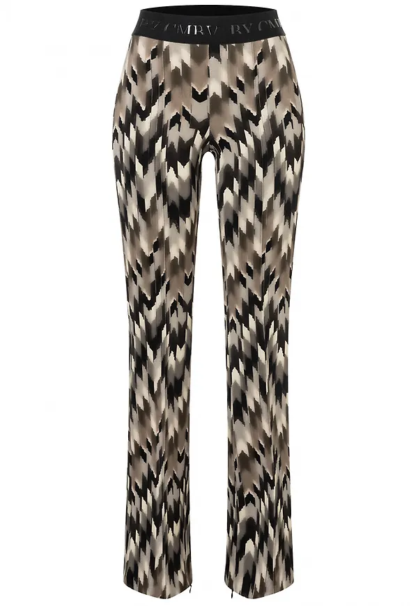 Cambio Flower Trousers 6756-0258 04 Brun, Dam