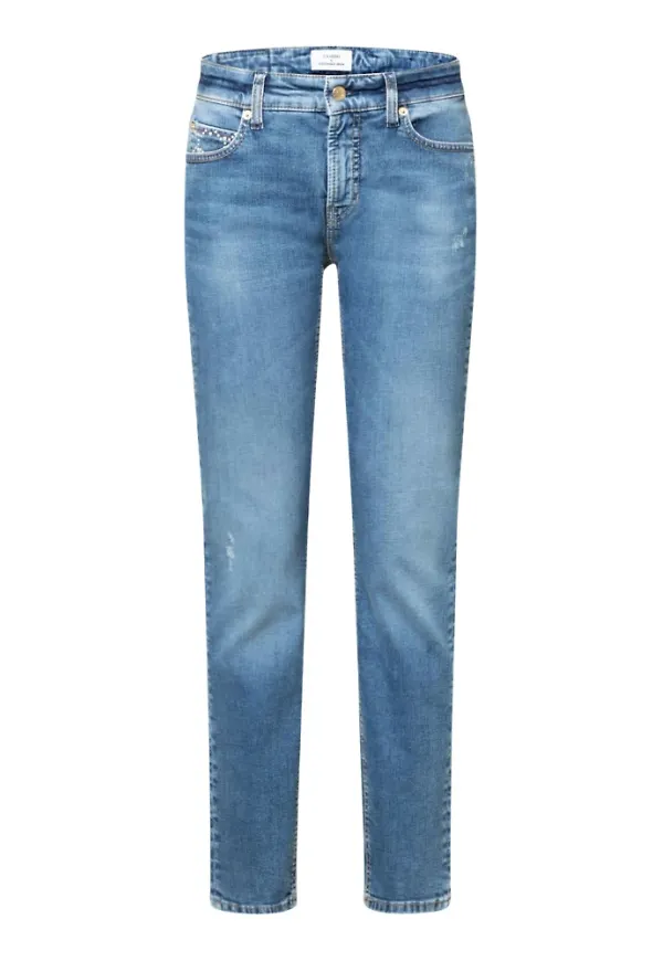 Cambio Slim-Fit Jeans Blå, Dam
