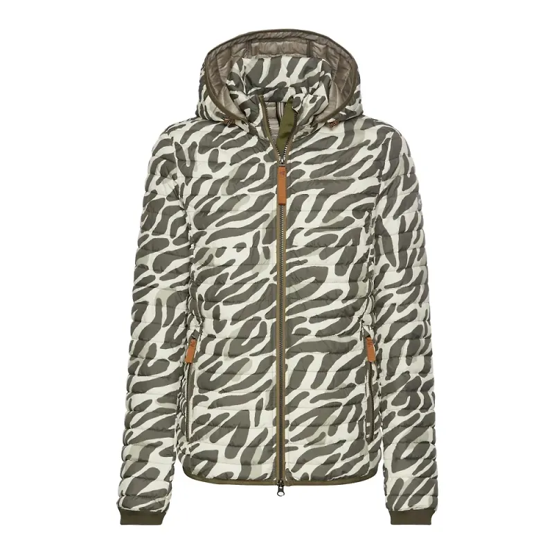 Camel Active, Jacka, Dam, S, Polyester, Grön Camouflage Jacka med Huva