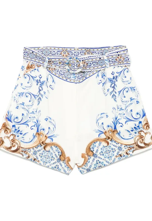 Camilla mönstrade shorts - Vit