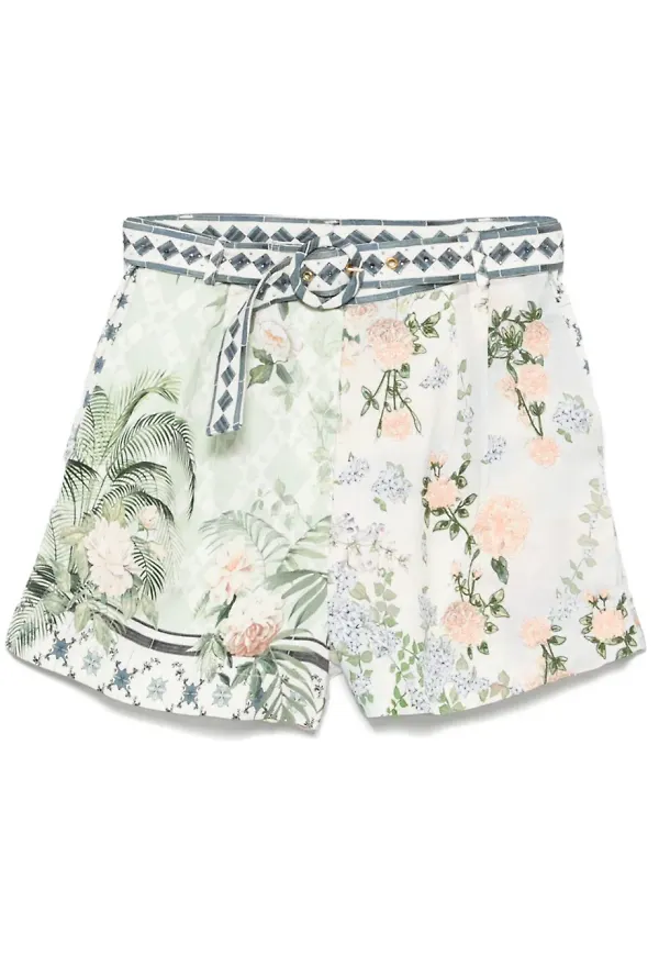 Camilla plisserade shorts - Vit