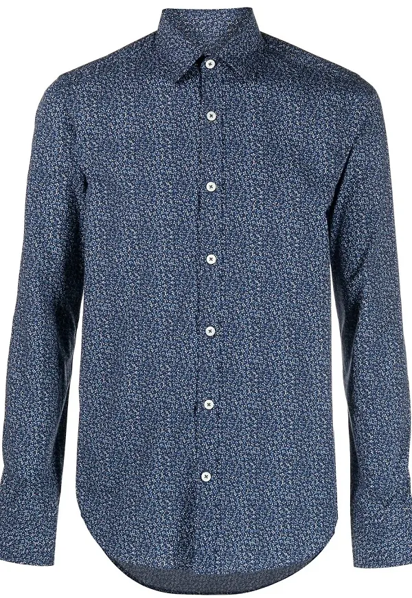 Canali blommig klassisk skjorta - Blå