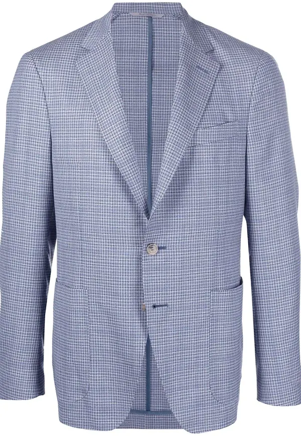 Canali enkelknäppt figursydd blazer - Blå