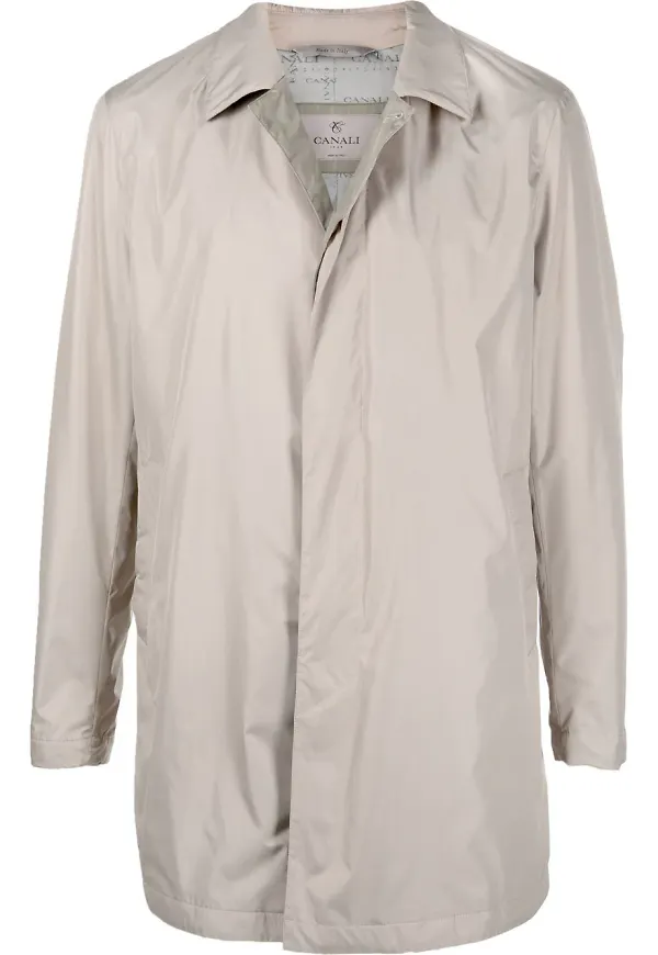 Canali parkas med dold knäppning - Neutral