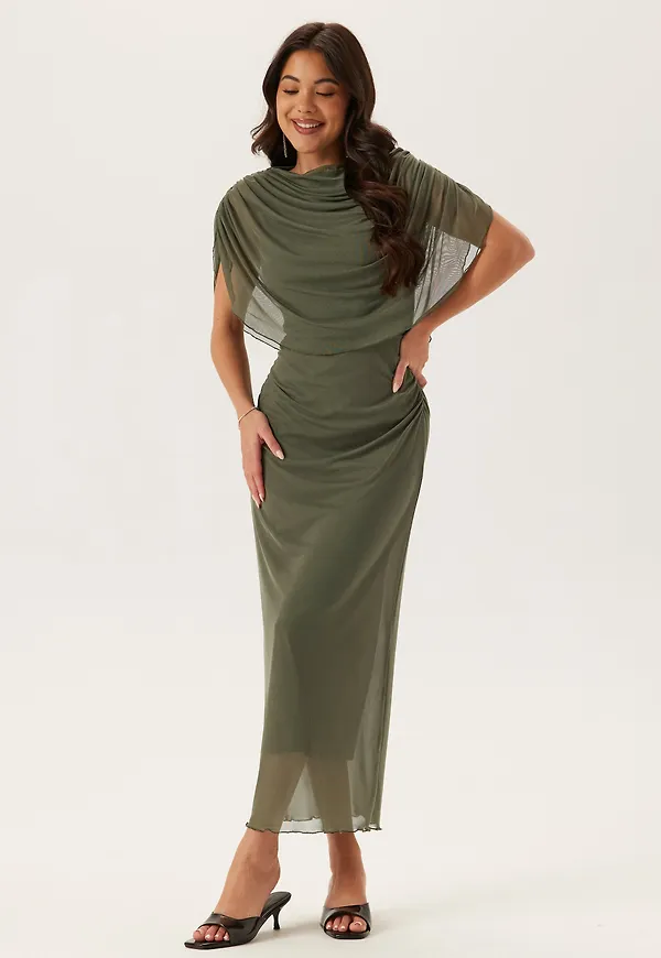 Cape Mesh Ankle Dress