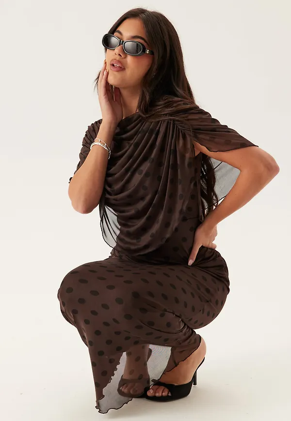 Cape Mesh Ankle Dress