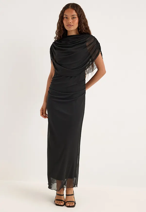 Cape Mesh Ankle Dress – Bubbleroom