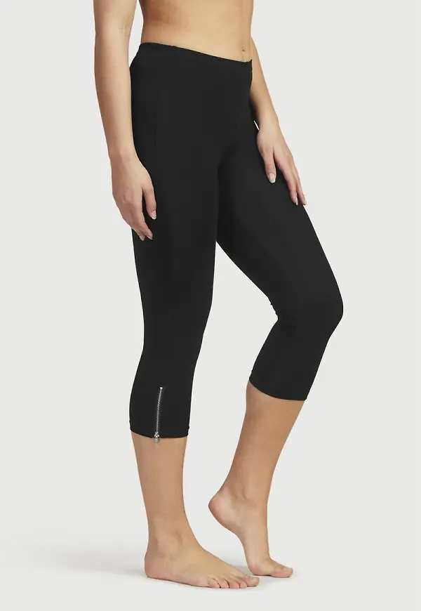 Caprileggings med dragkedja